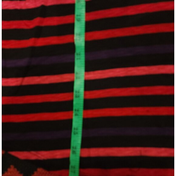 Torrid Women's V-Neck Striped Short Sleeve Classic Fit Top Size 0 Black/Red/Purp - Picture 8 of 9